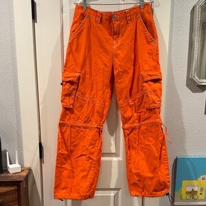 True Religion Orange Cargo Pants